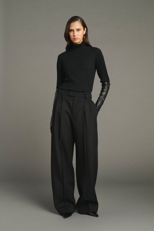 Pullover Filao - Black - Merino Wool - Women