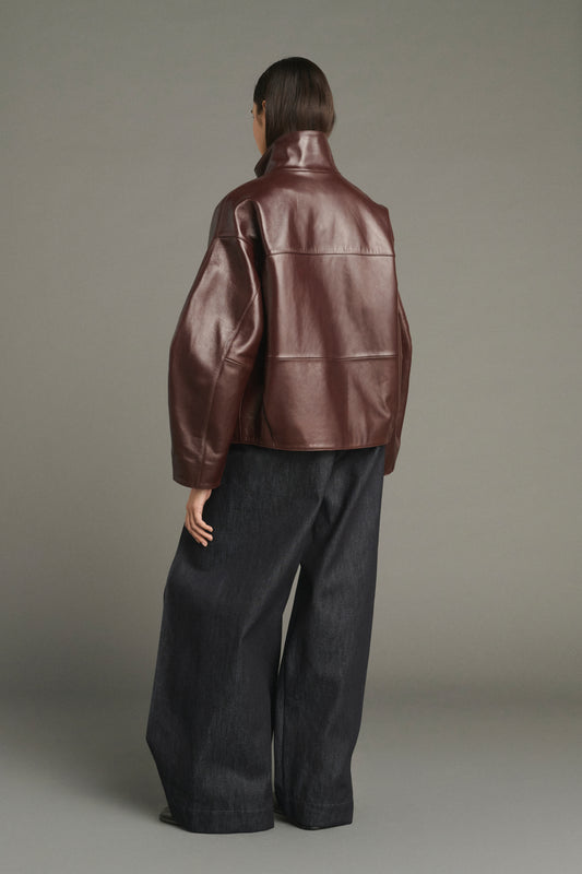 Gamma Jacket - Bordeaux - Leather - Women