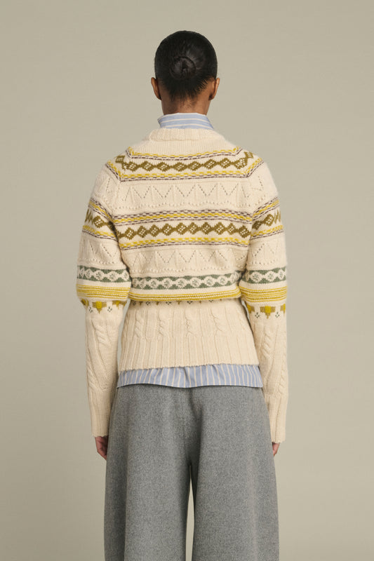 Luis pullover - Multicolour Beige - Merino Wool - Women