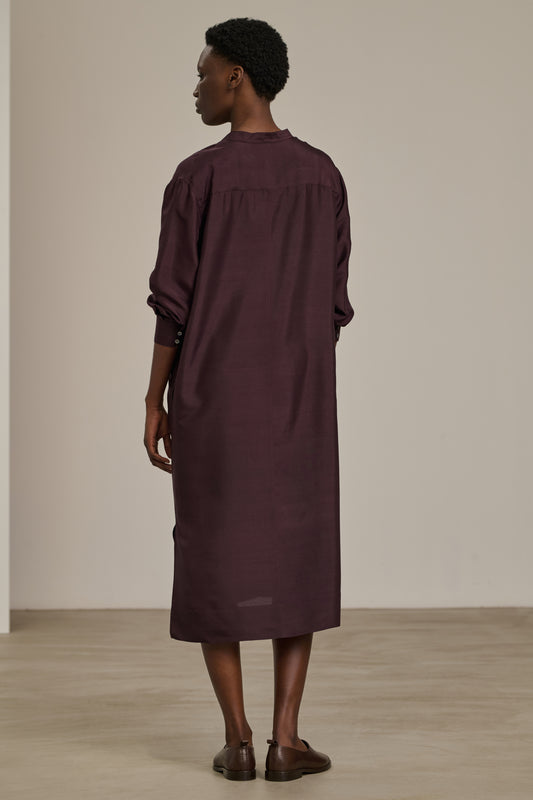 Cabourg Dress - Aubergine - Silk - Women