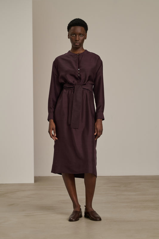 Cabourg Dress - Aubergine - Silk - Women