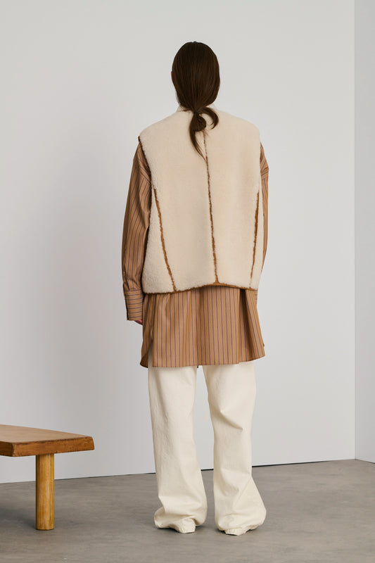 Blouson Arnold - Ivoire - Cuir - Femme