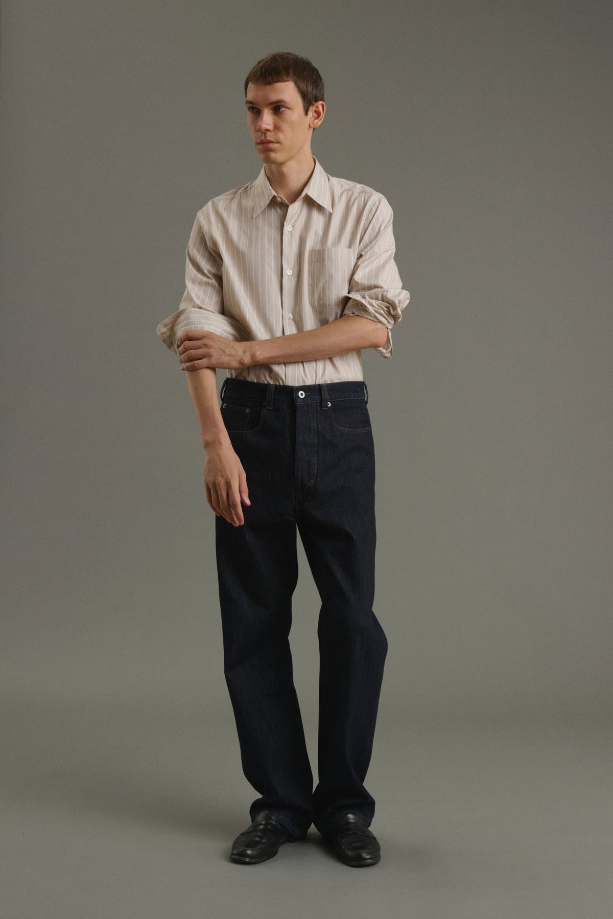 Shirt Glenn - Hazelnut/Ecru - Cotton - Men