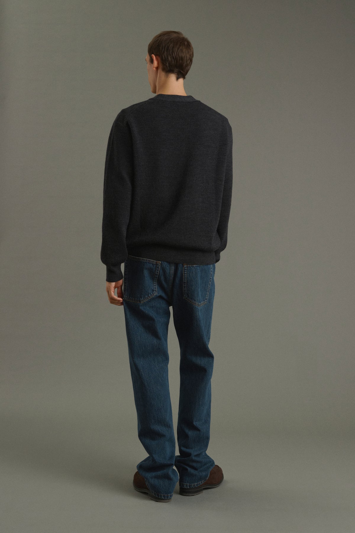 Cardigan Romeo - Charcoal Grey - Wool - Men