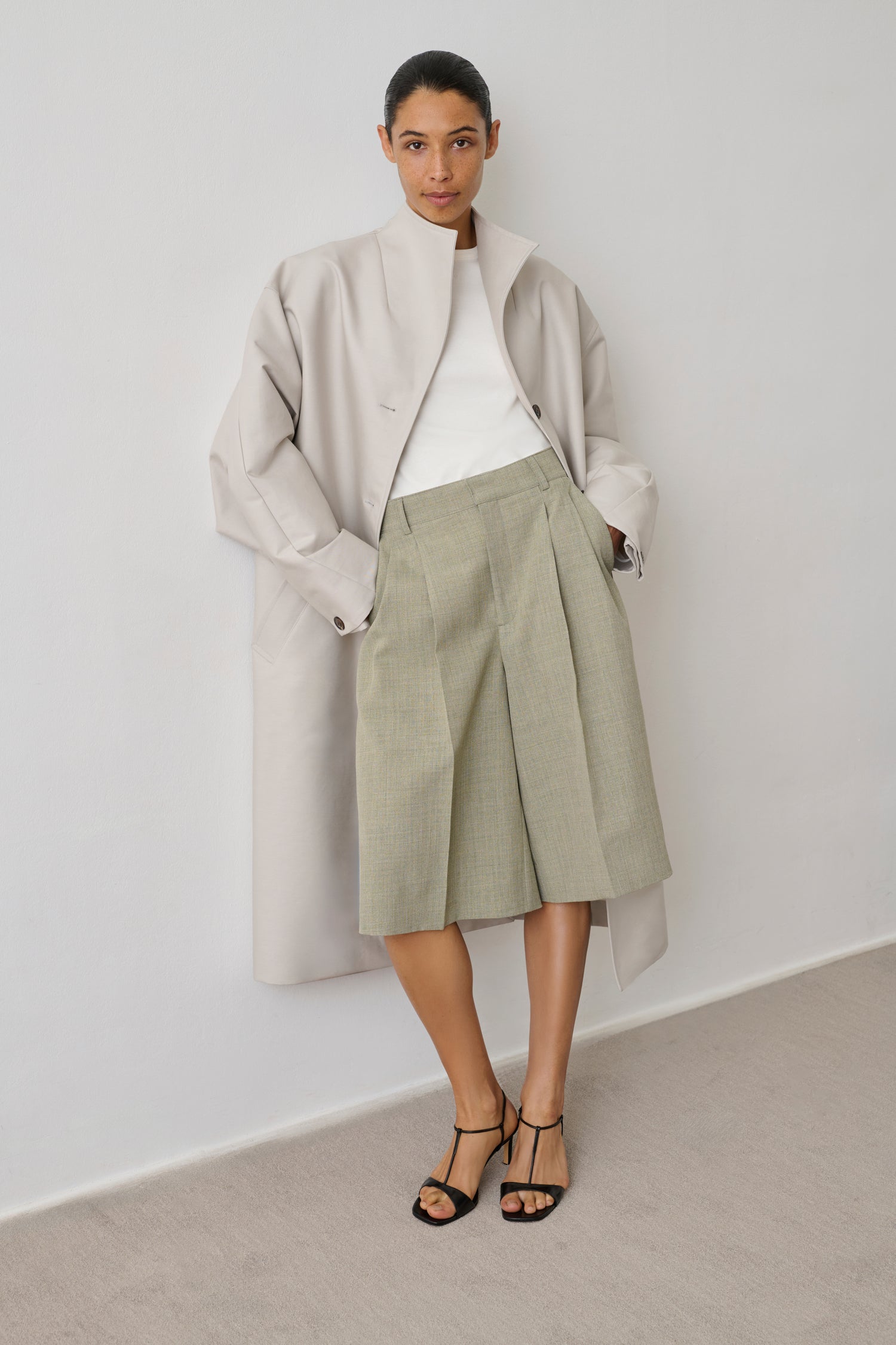 Manteau Hyacinthe - Gris Clair Coton Bio Femme - Soeur