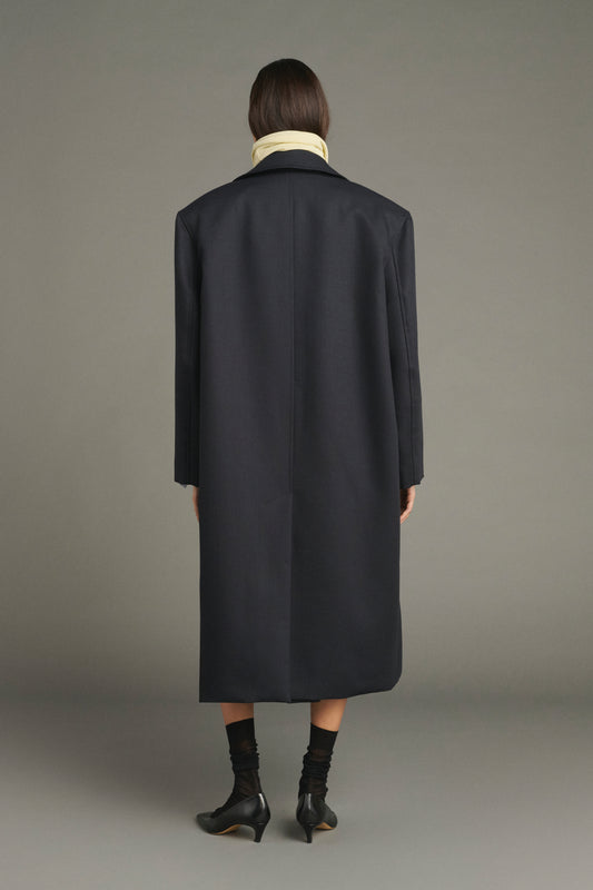 Liam Coat - Deep Navy - Wool - Women