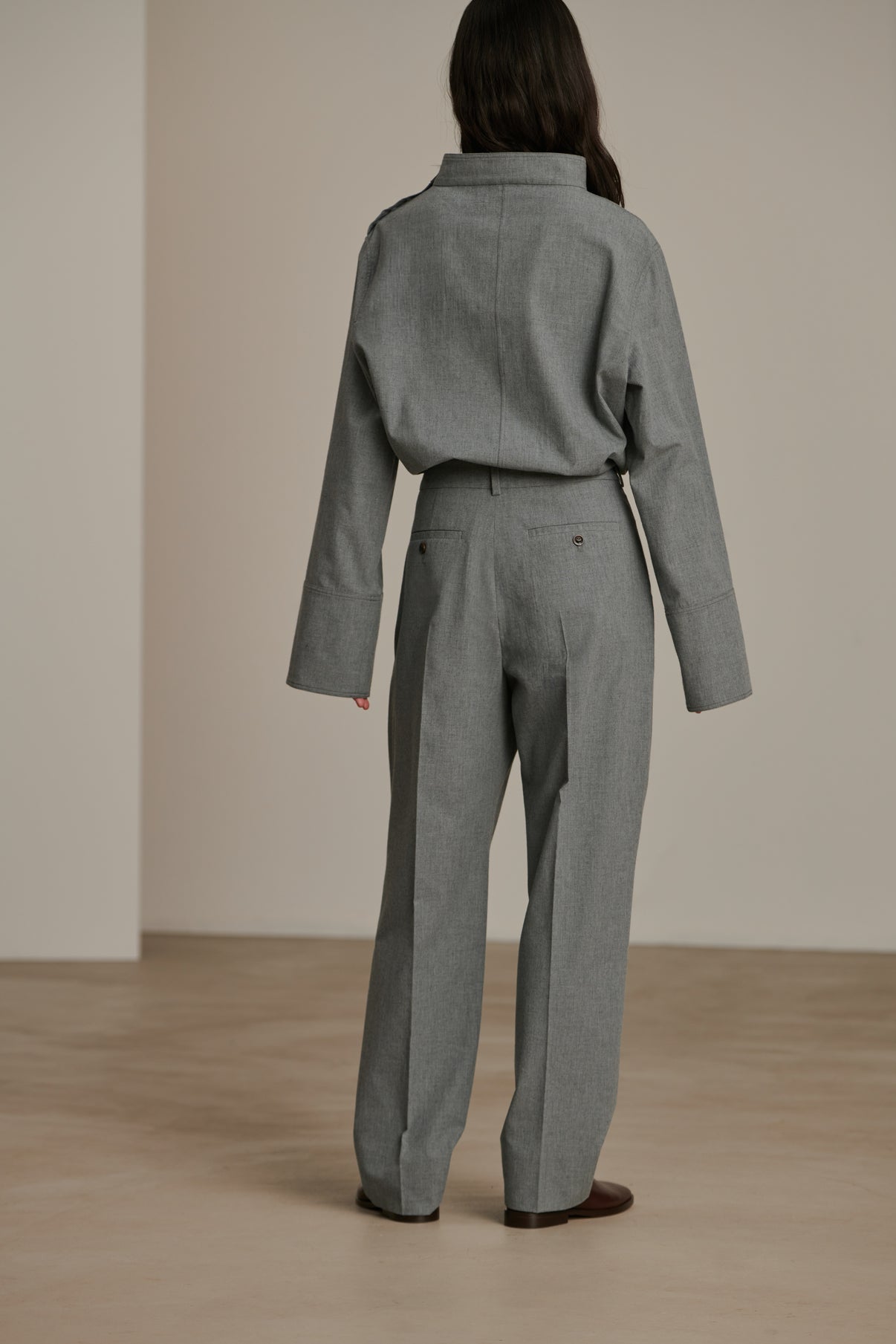 Pantalon Christopher - Gris Chiné - Coton - Femme vue 2