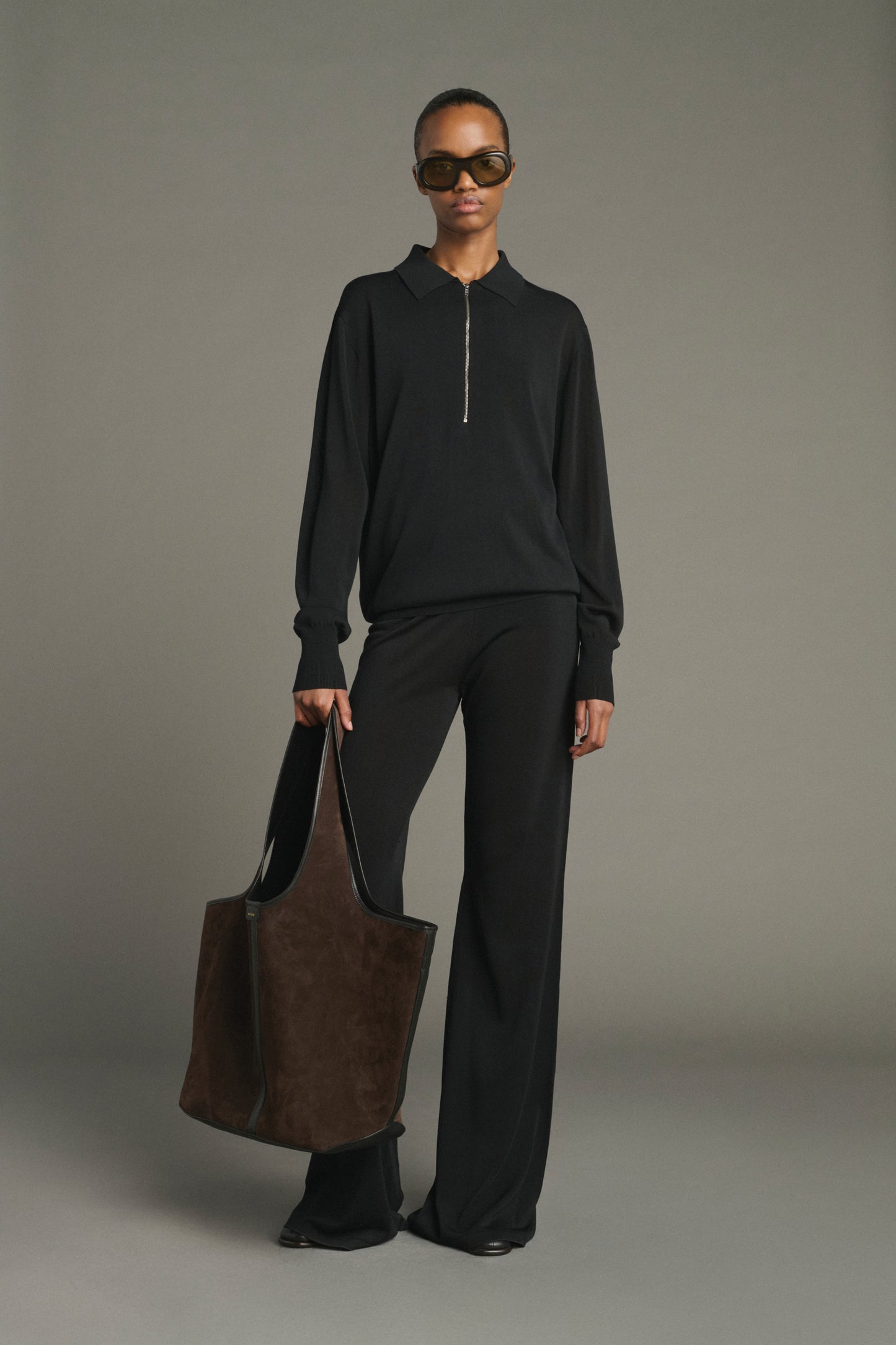 Douce Tote Bag - Dark Brown - Leather - Women