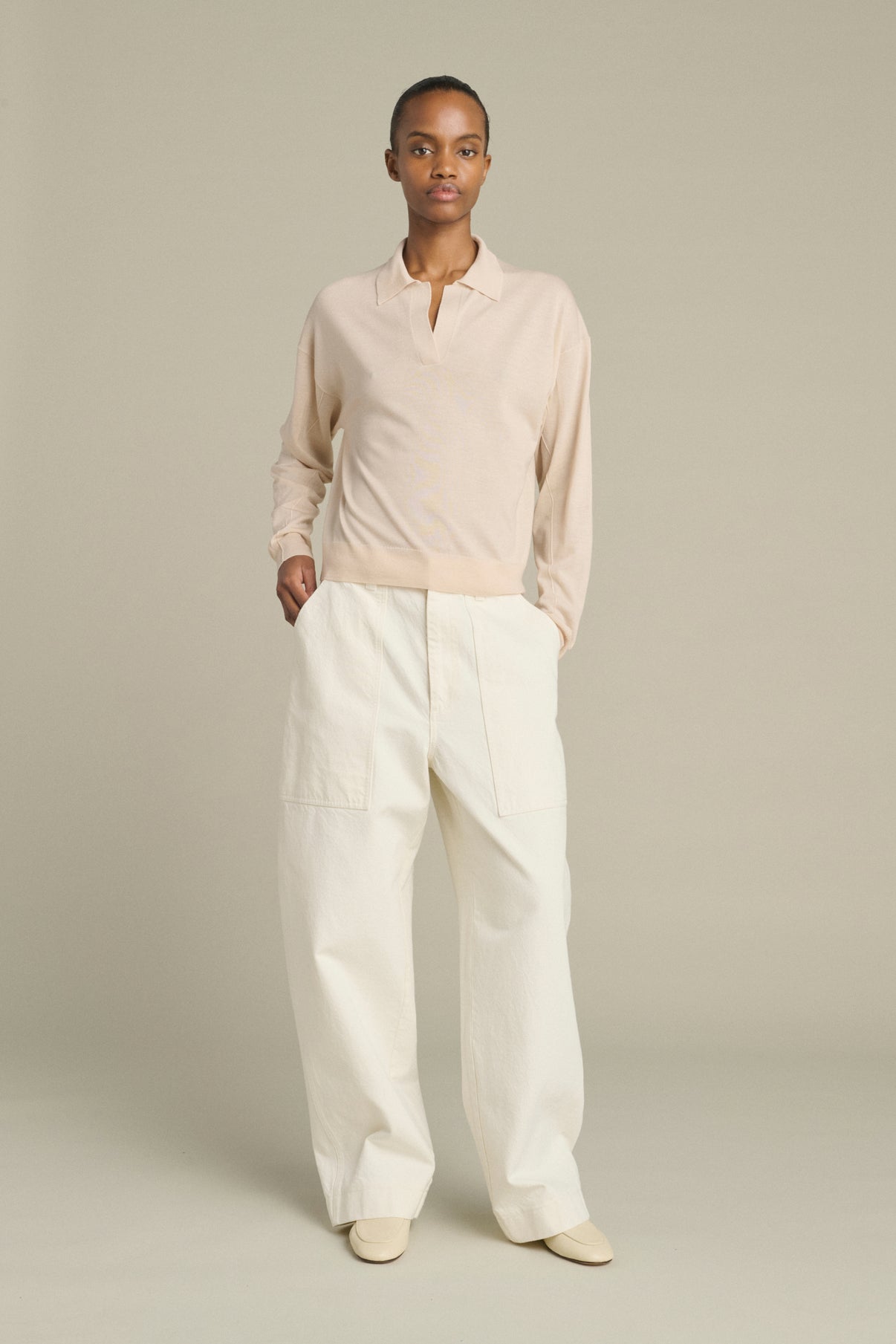 Fleming pullover - Powder Pink - Merino Wool - Women vue 1