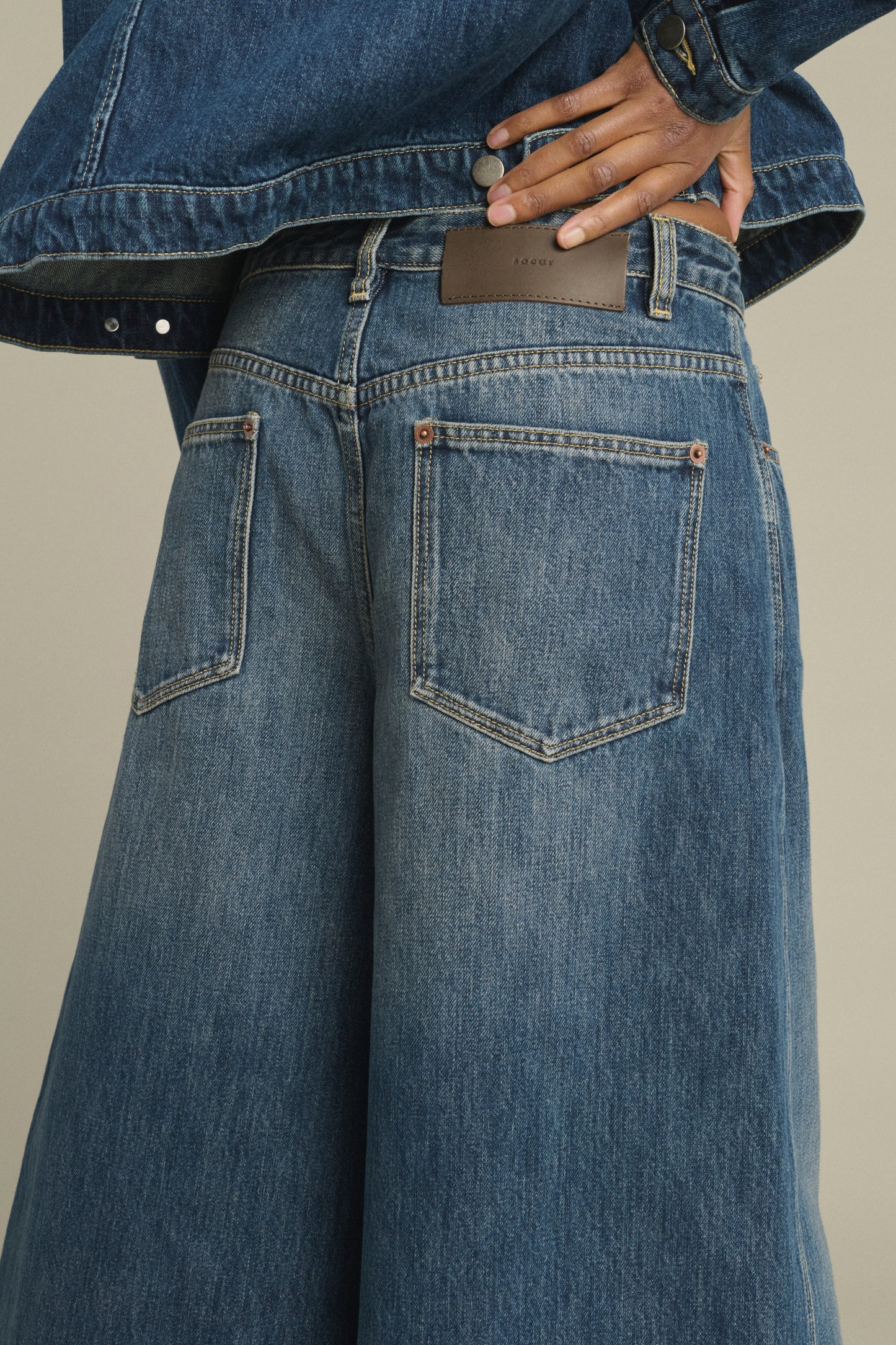 Joyce Bermuda Shorts - Washed Blue Denim - Cotton - Women