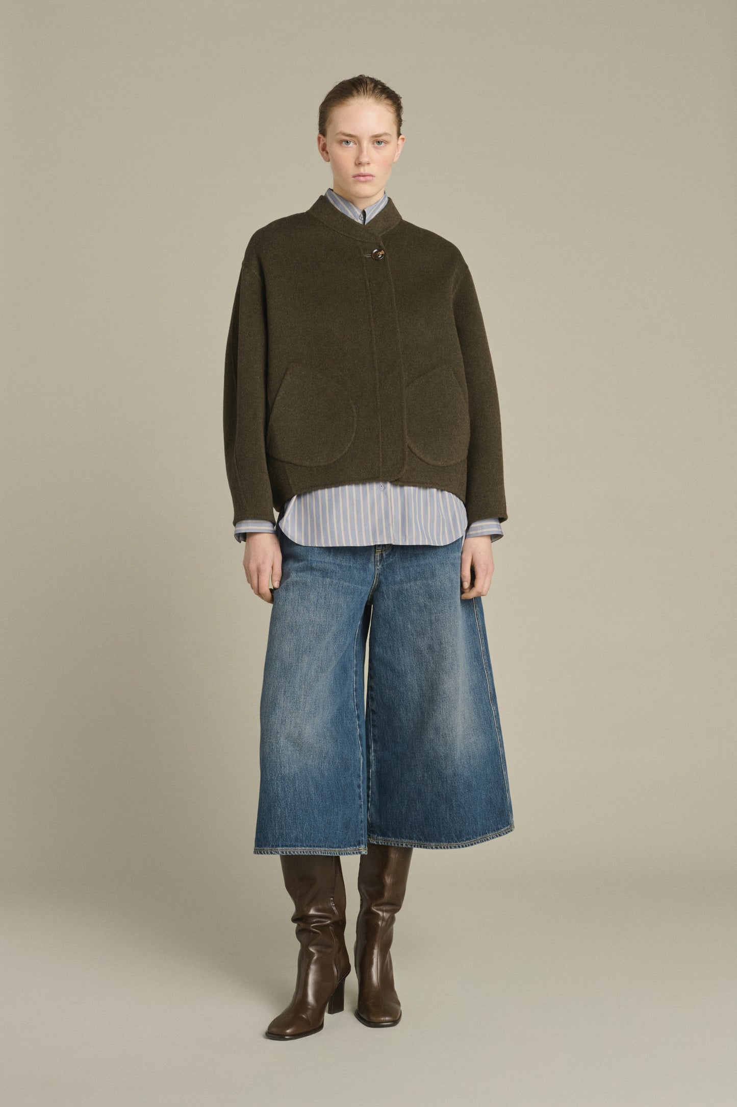 Windsor Coat - Khaki Marl - Wool - Women