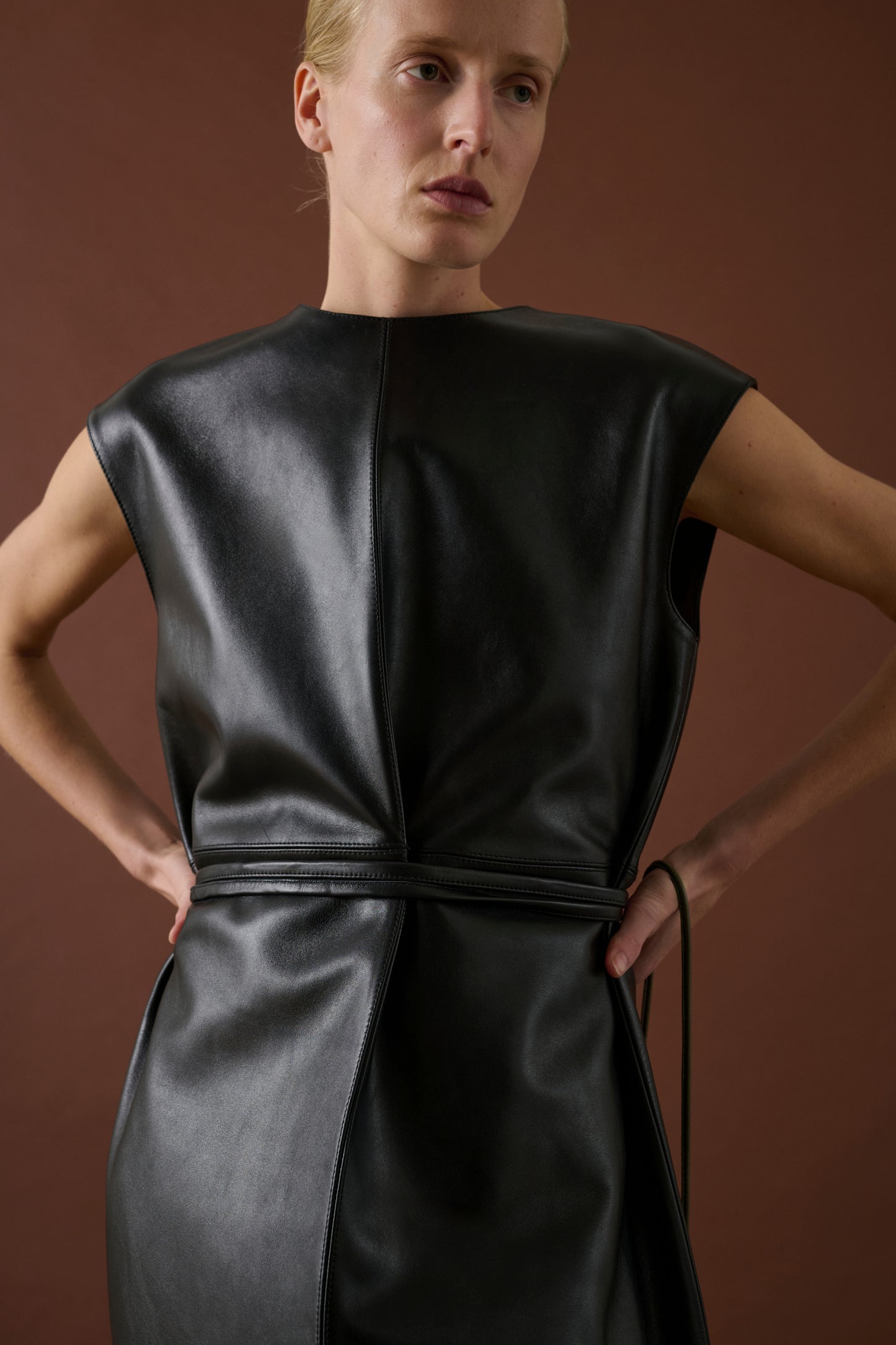 Robe Sofia - Noir - Cuir - Femme