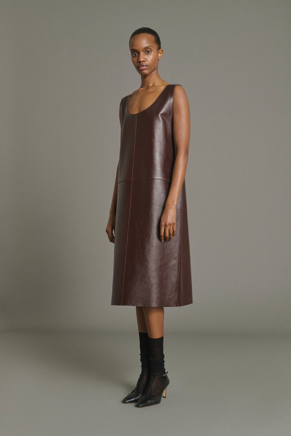 Dress Joa - Bordeaux - Leather - Women vue 1
