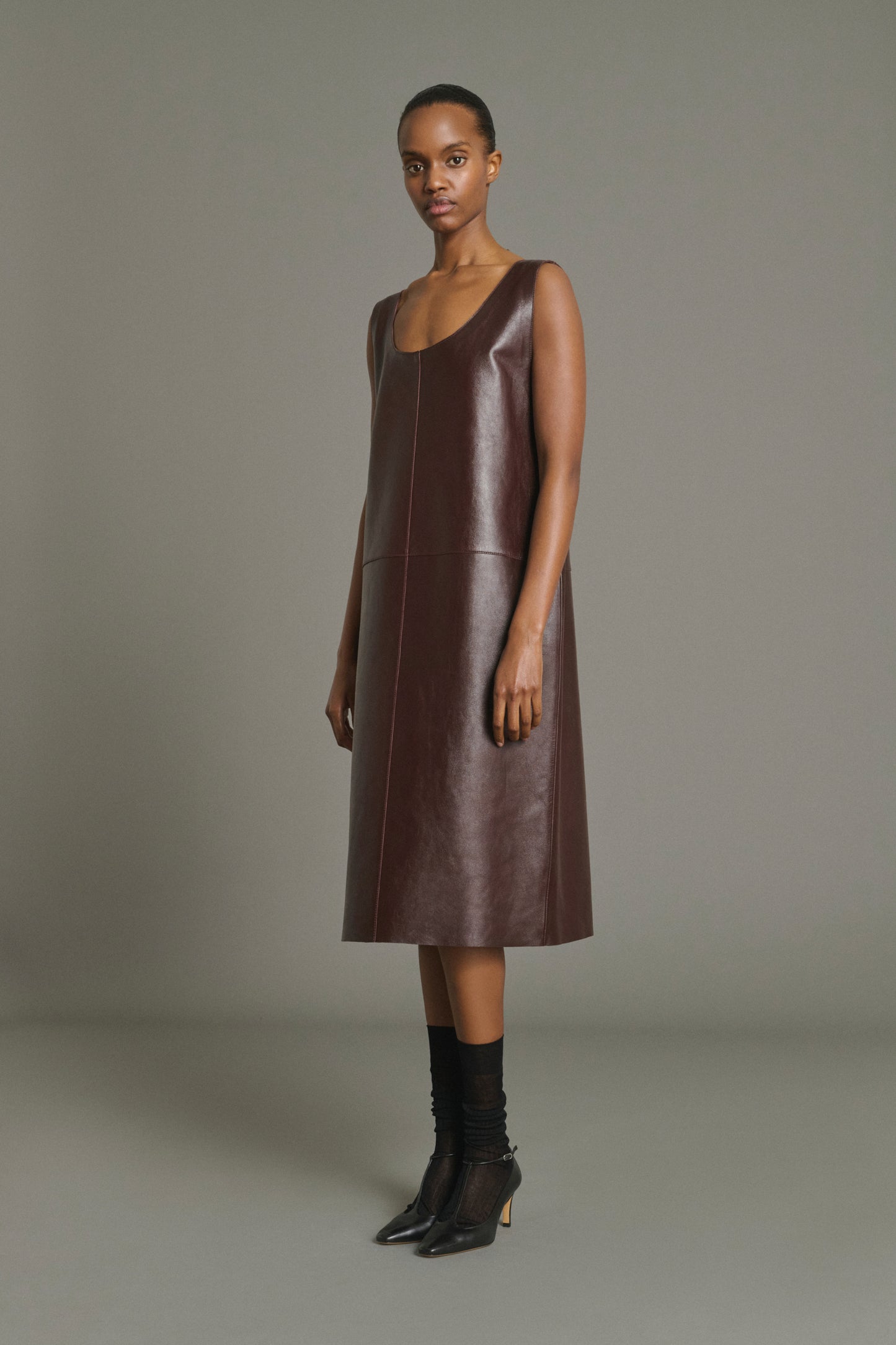 Dress Joa - Bordeaux - Leather - Women
