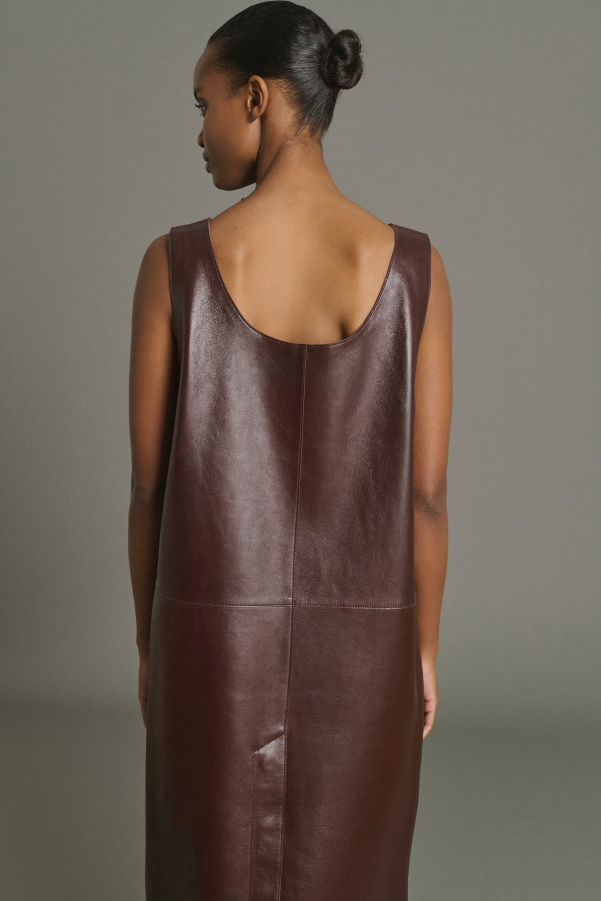 Dress Joa - Bordeaux - Leather - Women vue 4