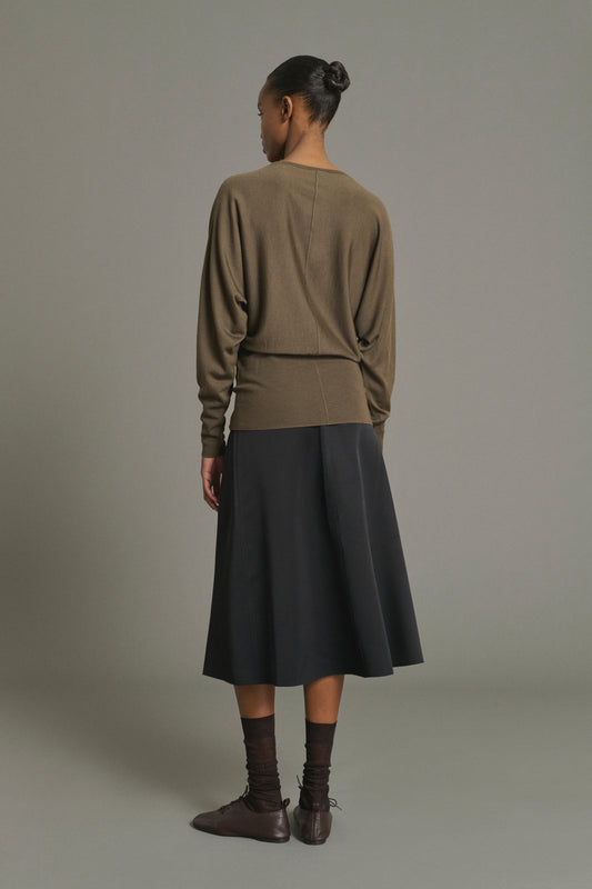Lina Pullover - Khaki - Merino Wool - Women