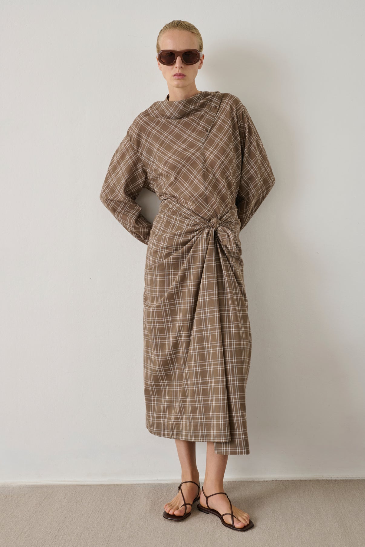 Goa skirt - Marron Glacé/Ecru - Cotton - Women vue 4