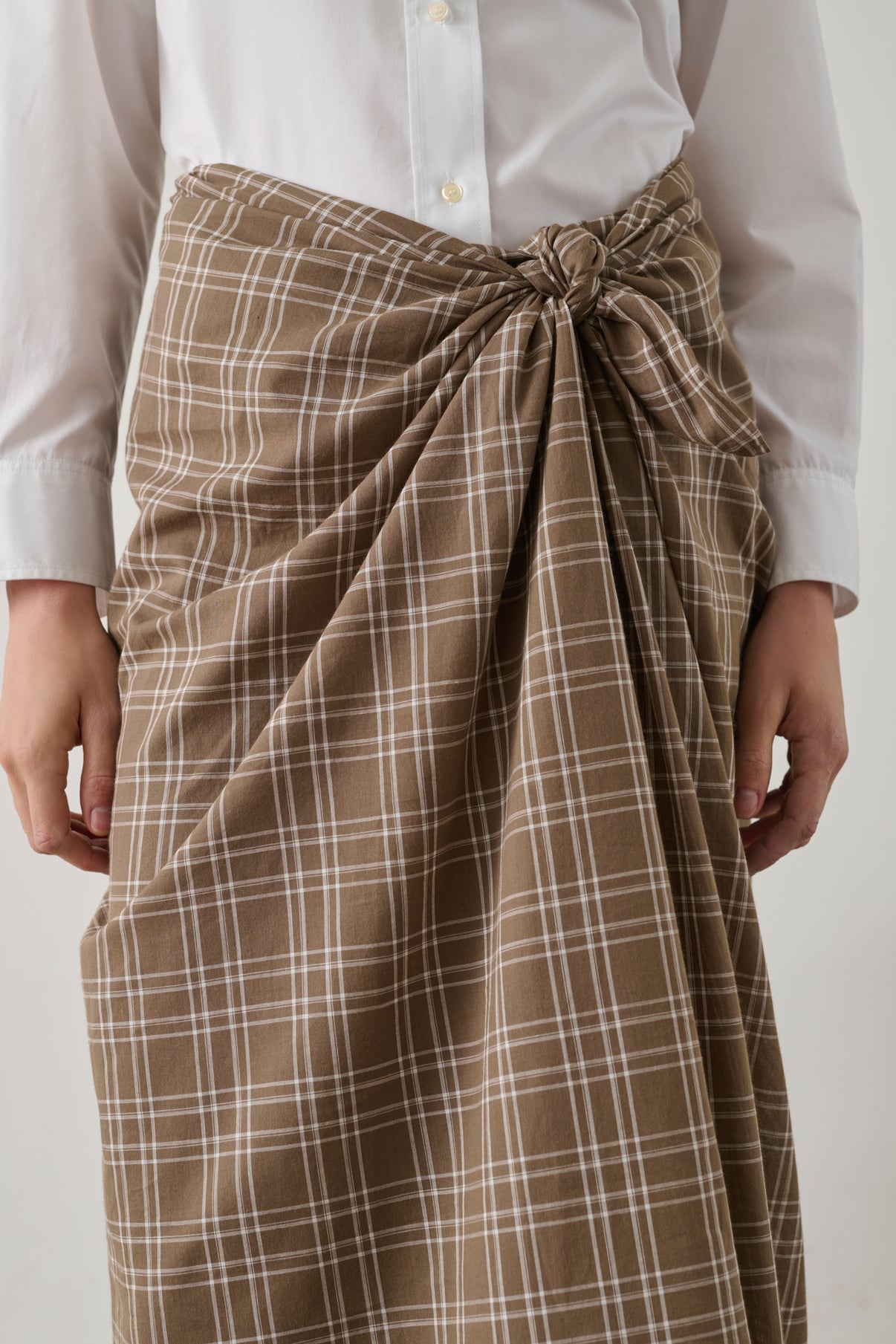 Goa skirt - Marron Glacé/Ecru - Cotton - Women vue 3