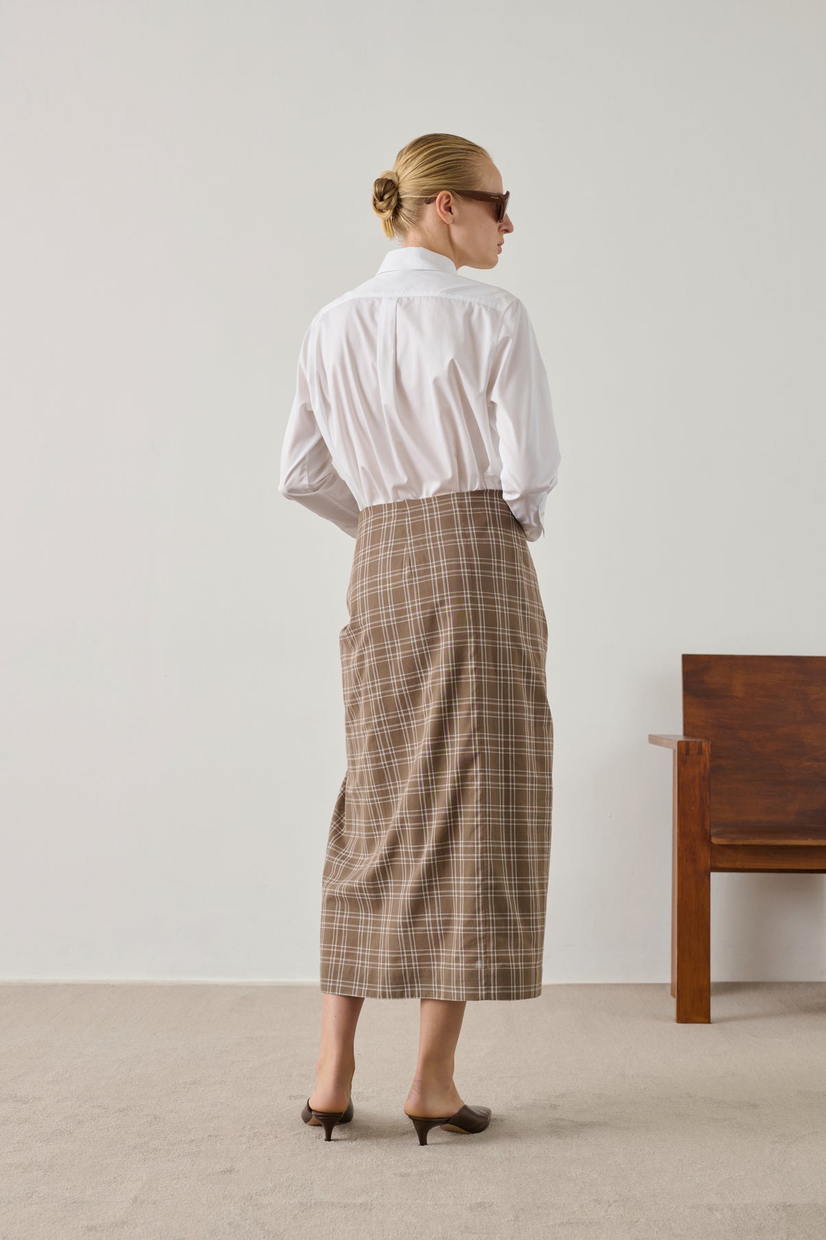 Goa skirt - Marron Glacé/Ecru - Cotton - Women vue 2