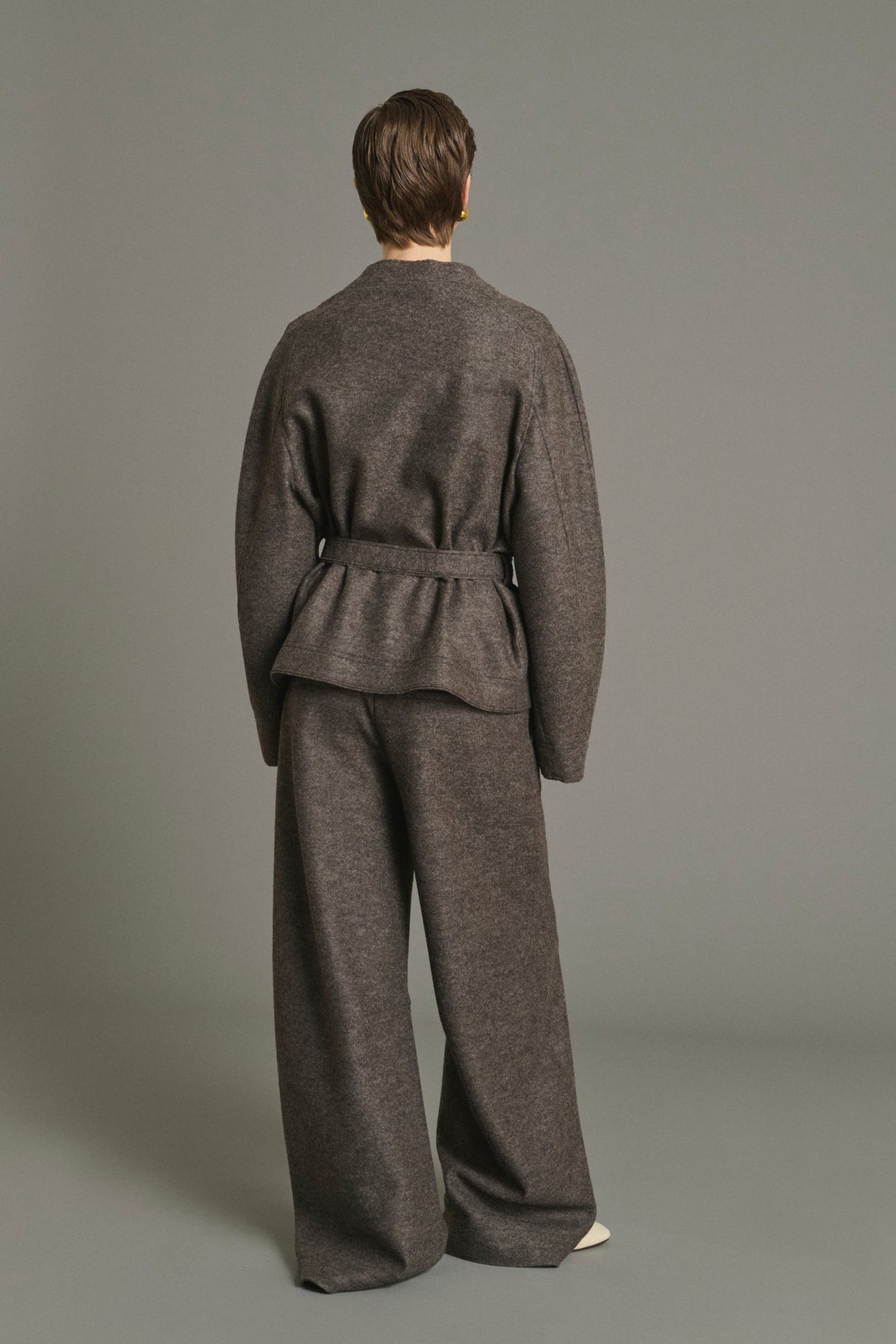 Jacket Theia - Chiné Taupe - Wool - Women vue 4