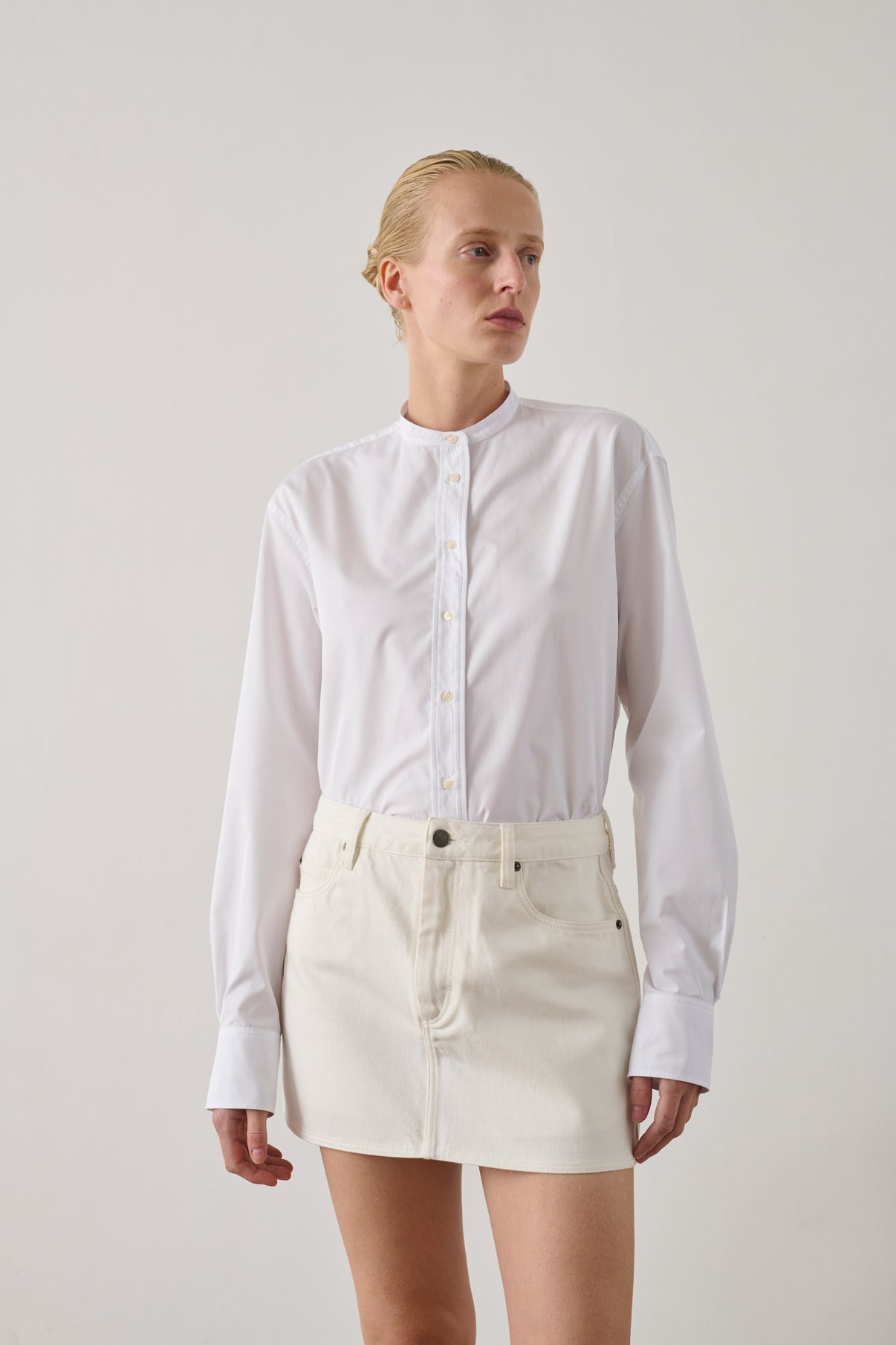 Mini-Jupe Ivy - Blanc - Coton - Femme vue 2