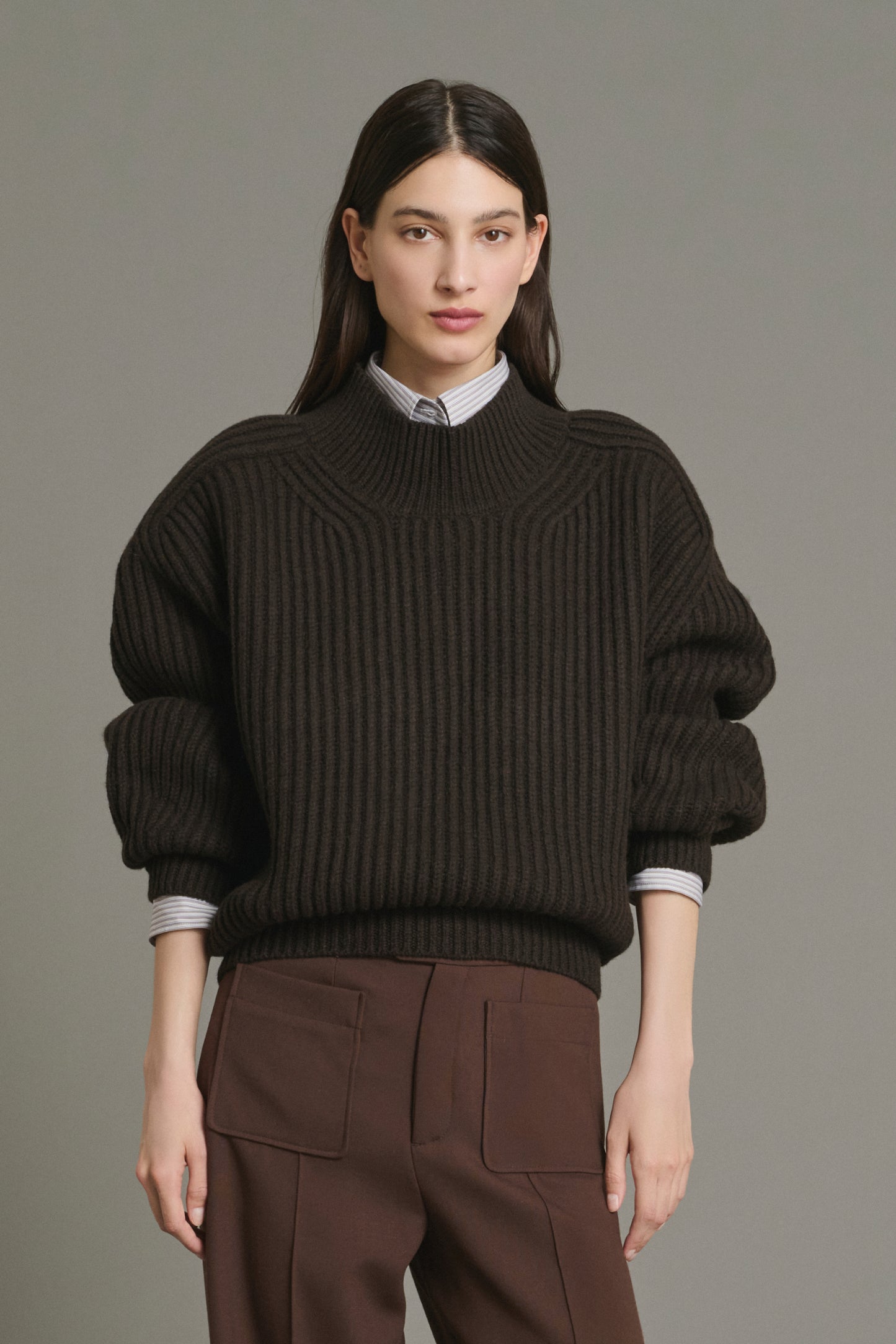 Pullover Flamand - Chocolate - Merino Wool - Women