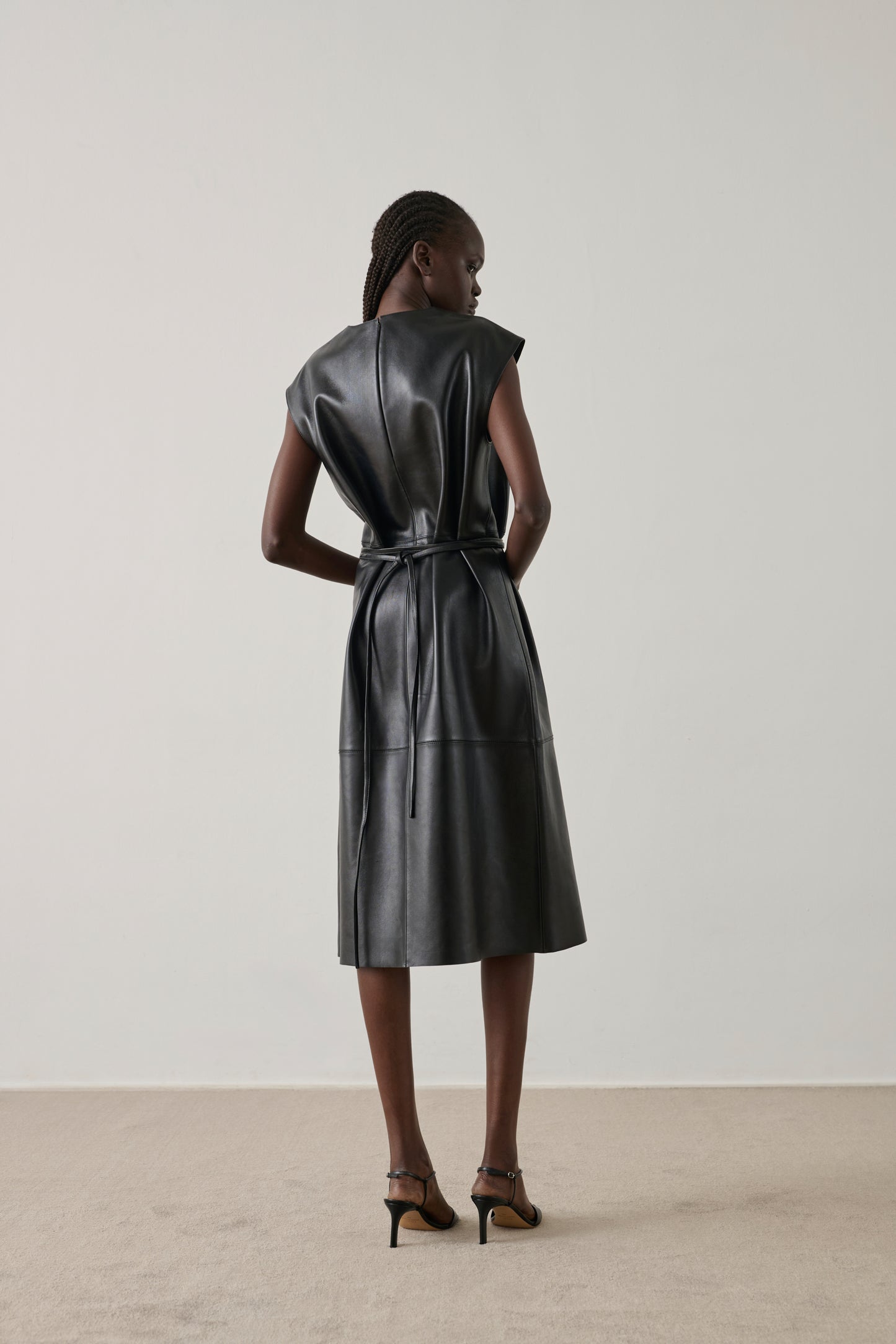 Sofia dress - Black - Leather - Women