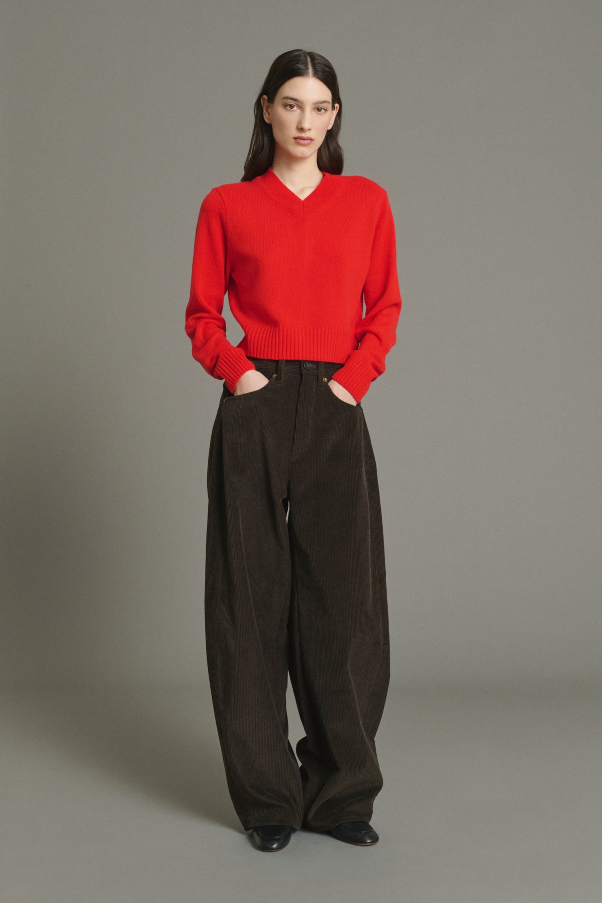 Gunther Trousers - Dark Brown - Cotton - Women vue 1