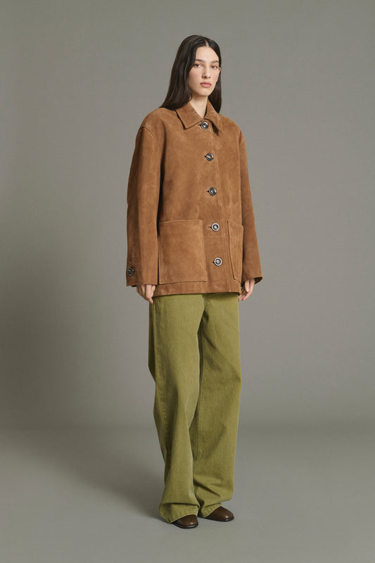 Jacket Vincenzo - Natural Split Leather Women - Soeur