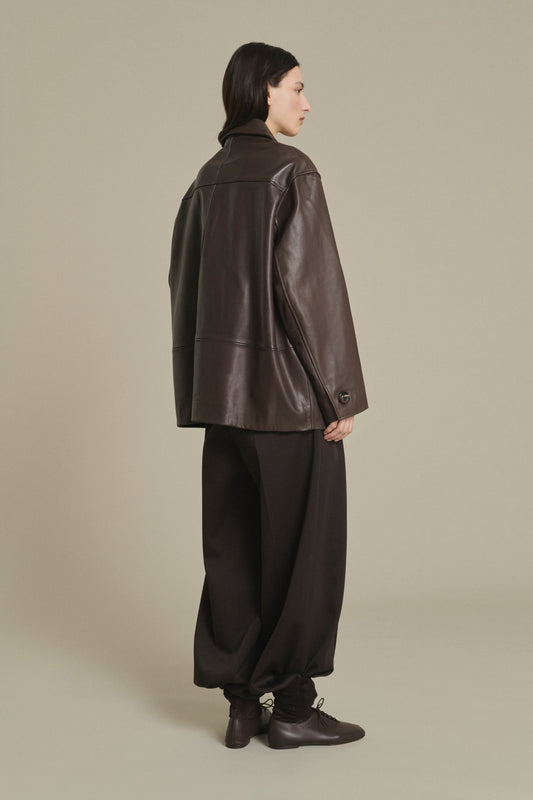 Vincenzo Jacket - Taupe Smooth Leather Women - Soeur