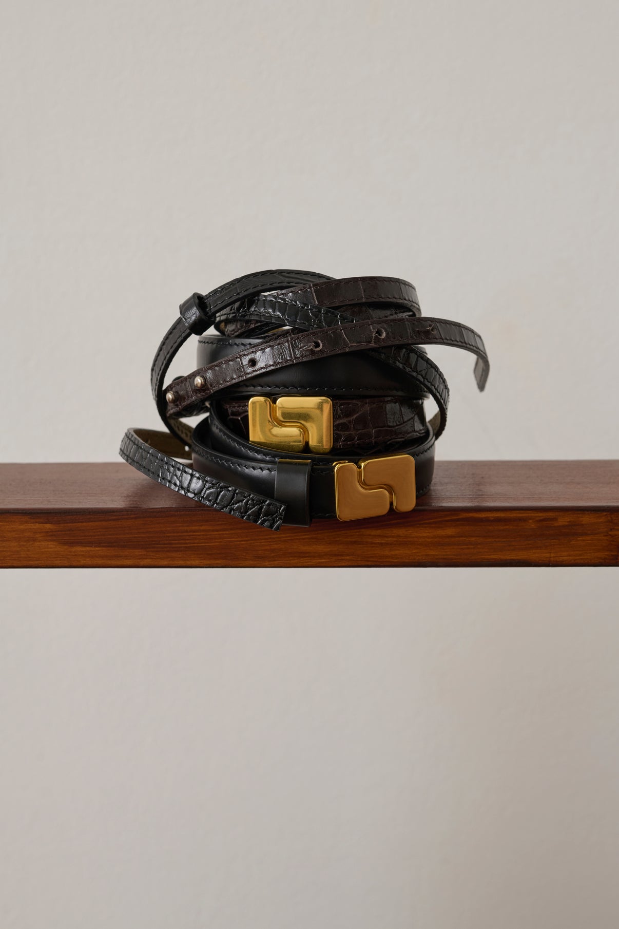 Ceinture Ninon Mini - Marron Foncé - Cuir - Femme vue 3