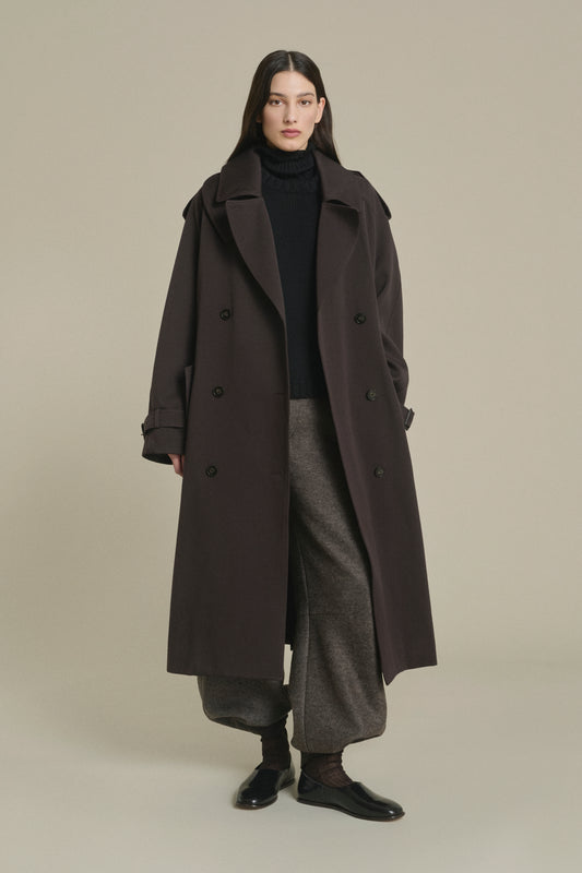Lazare Coat - Ebony - Wool - Women