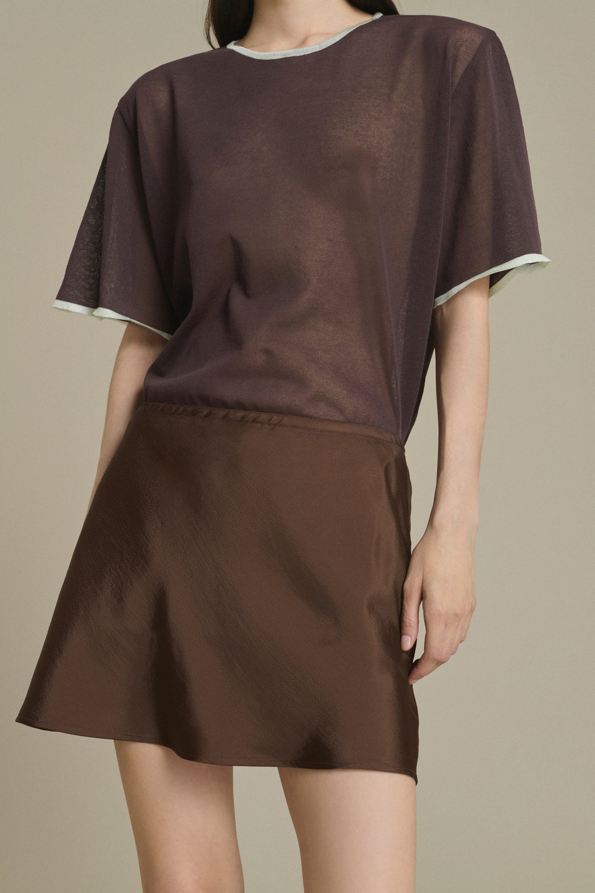 Anna mini mocha knit skirt Soeur & TL180 - Soeur vue 3