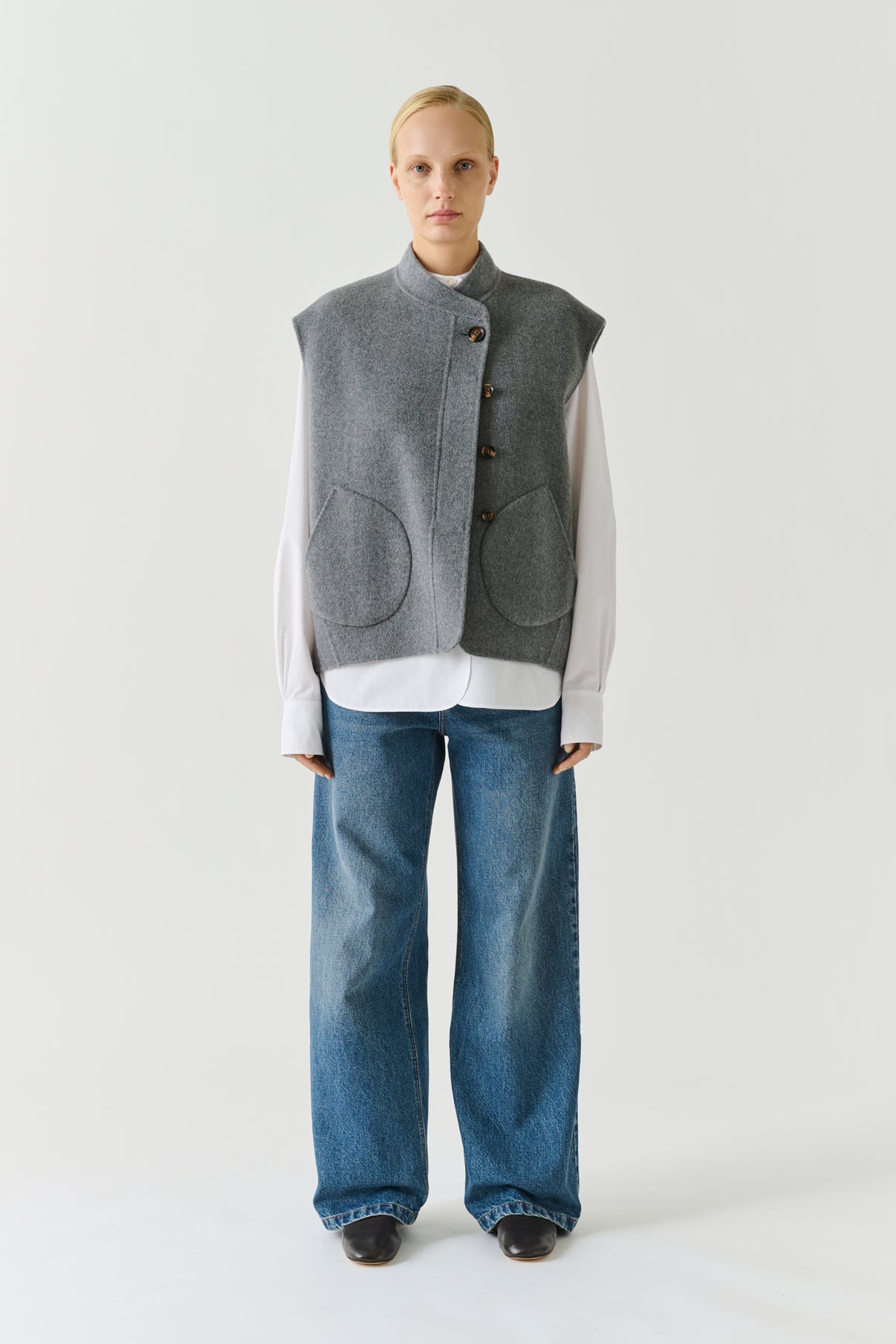 Jacket Adeline - Light Grey - Wool - Women vue 2