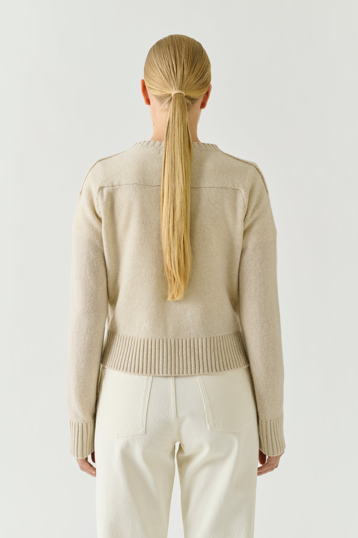 Virginia Cardigan - Écru Chiné - Merino Wool - Women vue 2